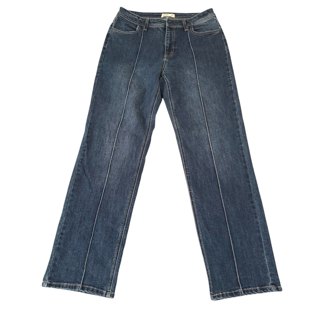 OAT New York 8 (30x30) Dark Wash Front Seam Straight Leg Womens Jeans